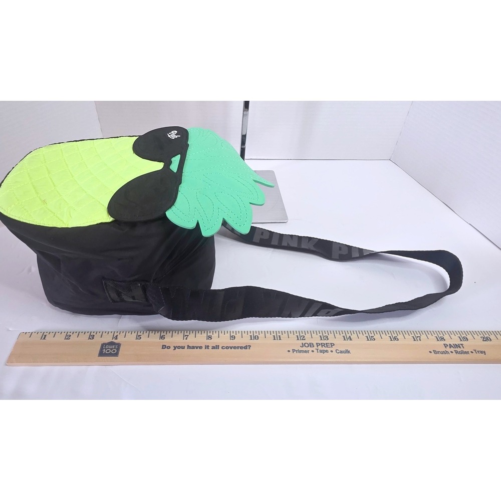 Victorias Secret PINK Pineapple Crossbody Bag Black Yellow Quilted Sunglasses - Picture 5 of 6